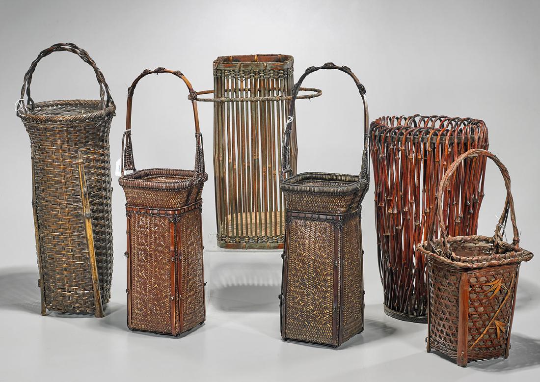 Collection of Six Japanese Ikebana Baskets (1 of 1)