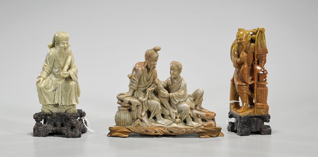 Three Chinese Soapstone Carvings (1 of 1)
