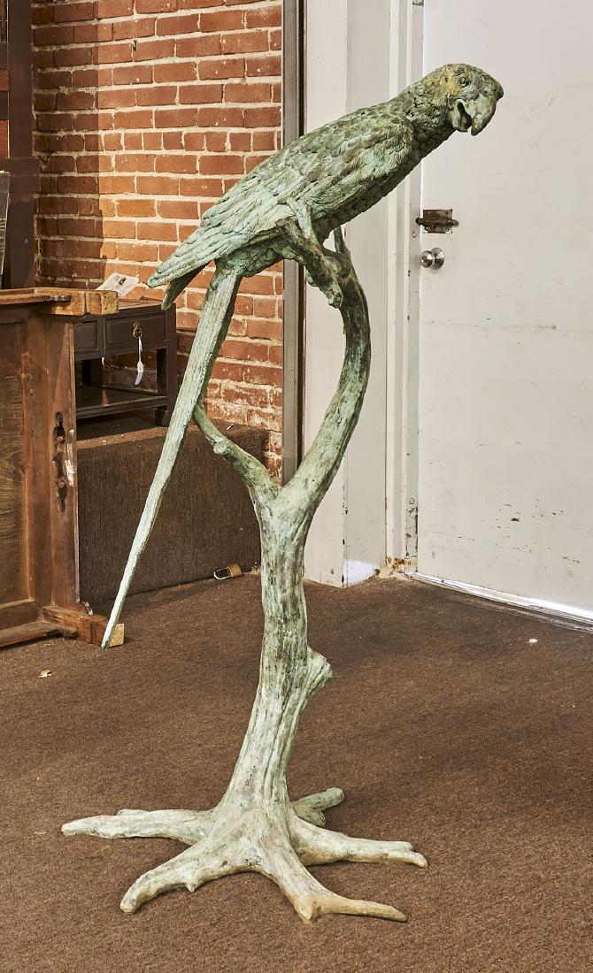 Large Bronze Parrot Sculpture (1 of 1)