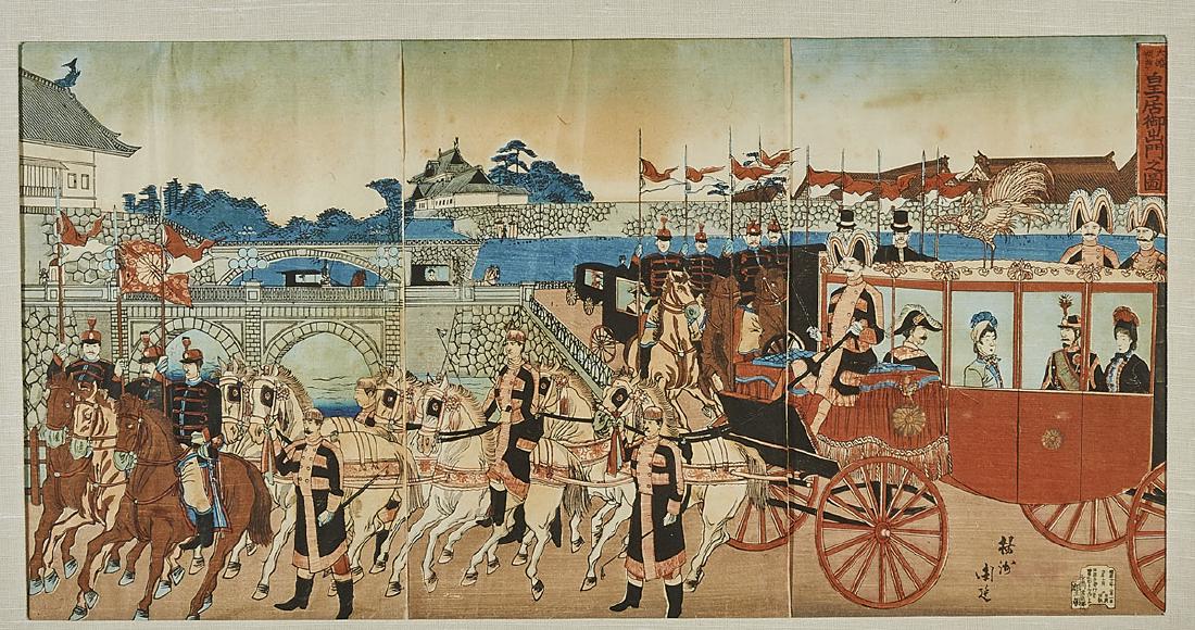 Two Japanese Woodblock Triptychs (1 of 2)