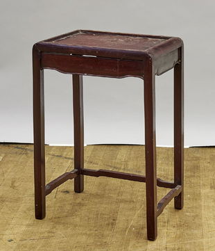 Milo Baughman Burl Wood Cube Side Table Designed Chinese Wood Side Table