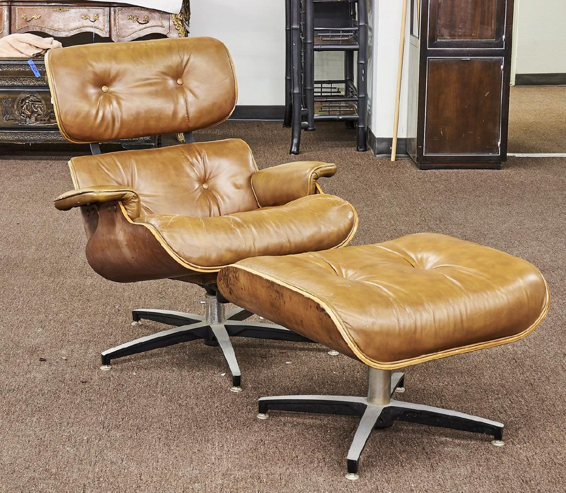 Eames-Style Lounge Chair With Ottoman (1 of 1)