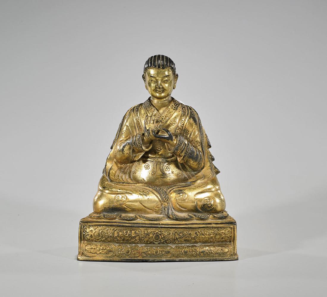 Chinese Gilt Bronze Seated Figure (1 of 2)