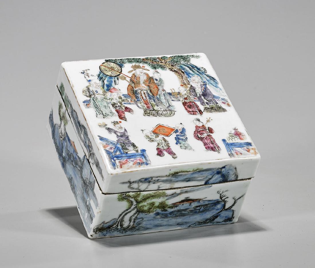 Chinese Enameled Porcelain Box (1 of 2)