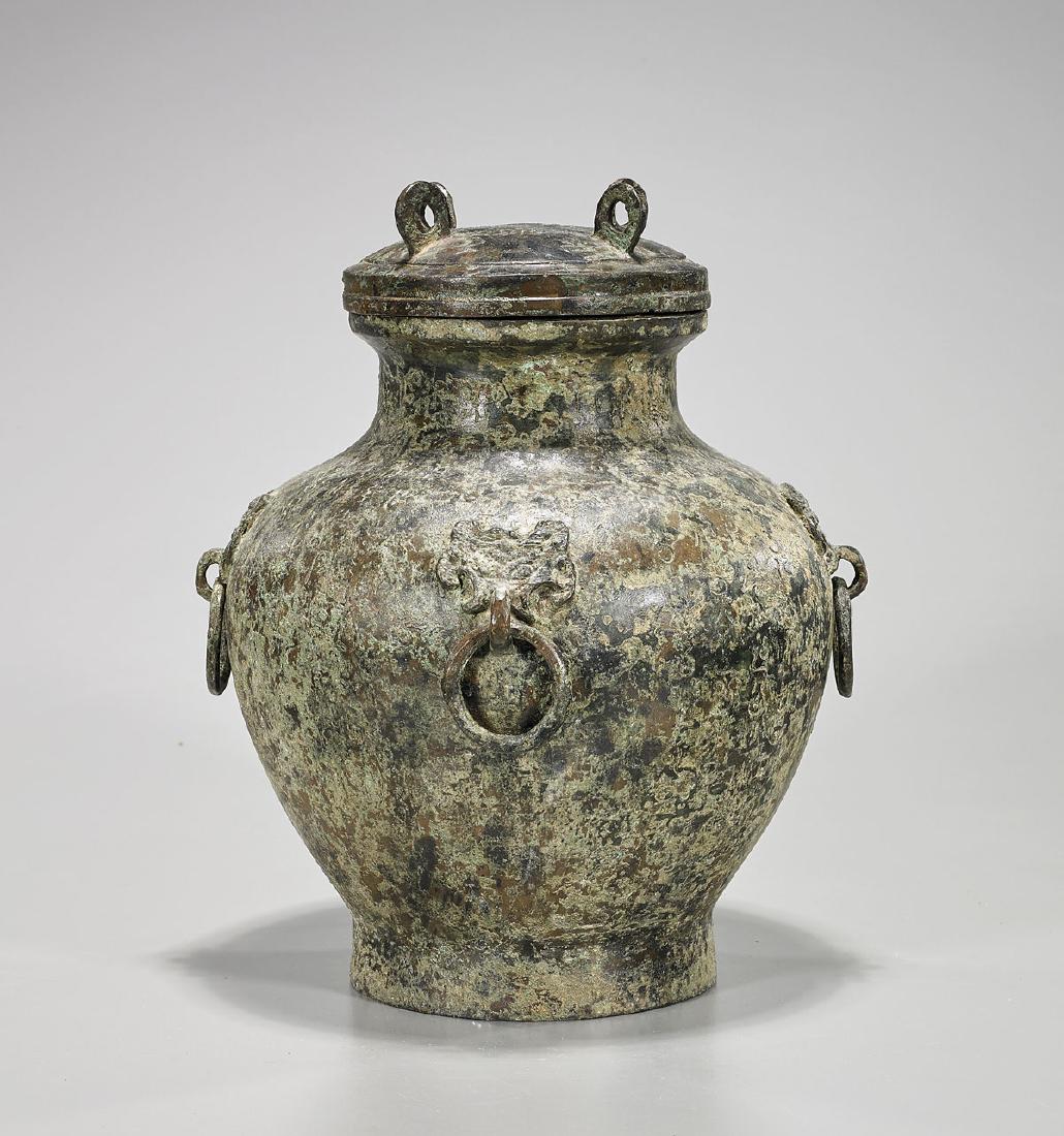 Archaistic Chinese Bronze Covered Vase (1 of 1)