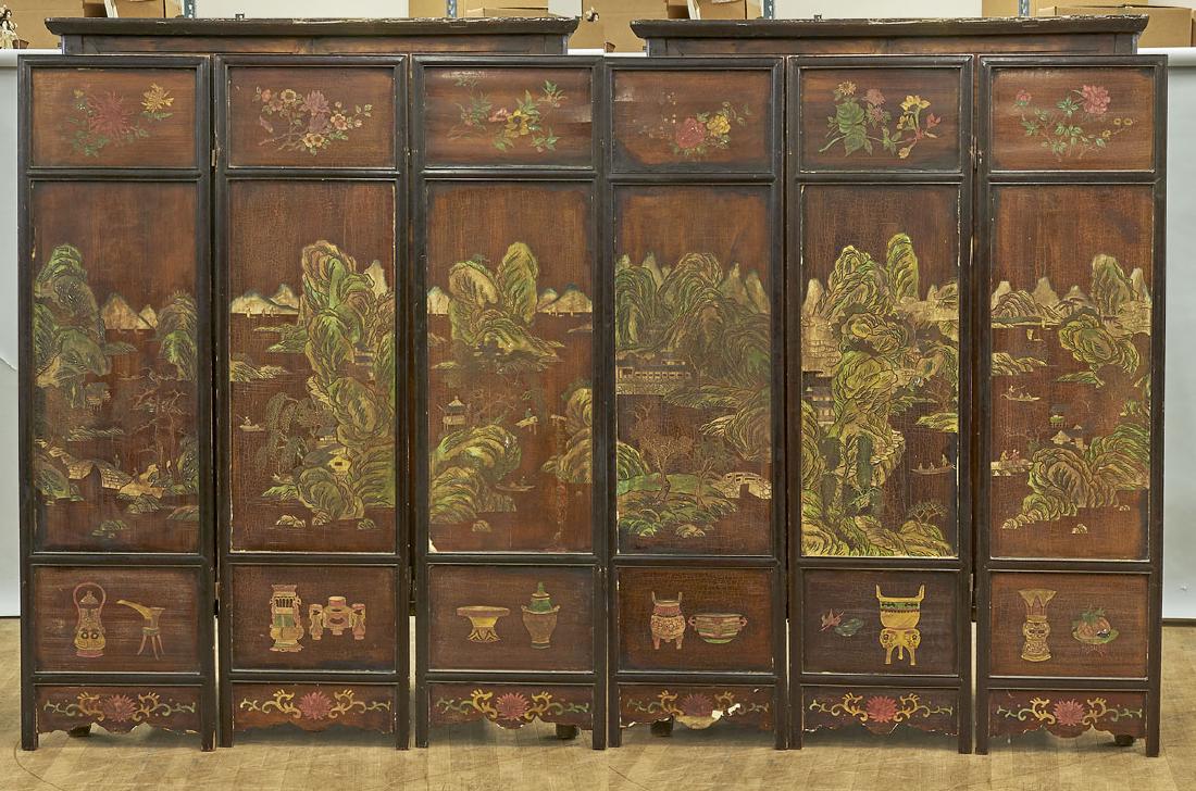 Antique Chinese Six-Panel Screen (1 of 2)