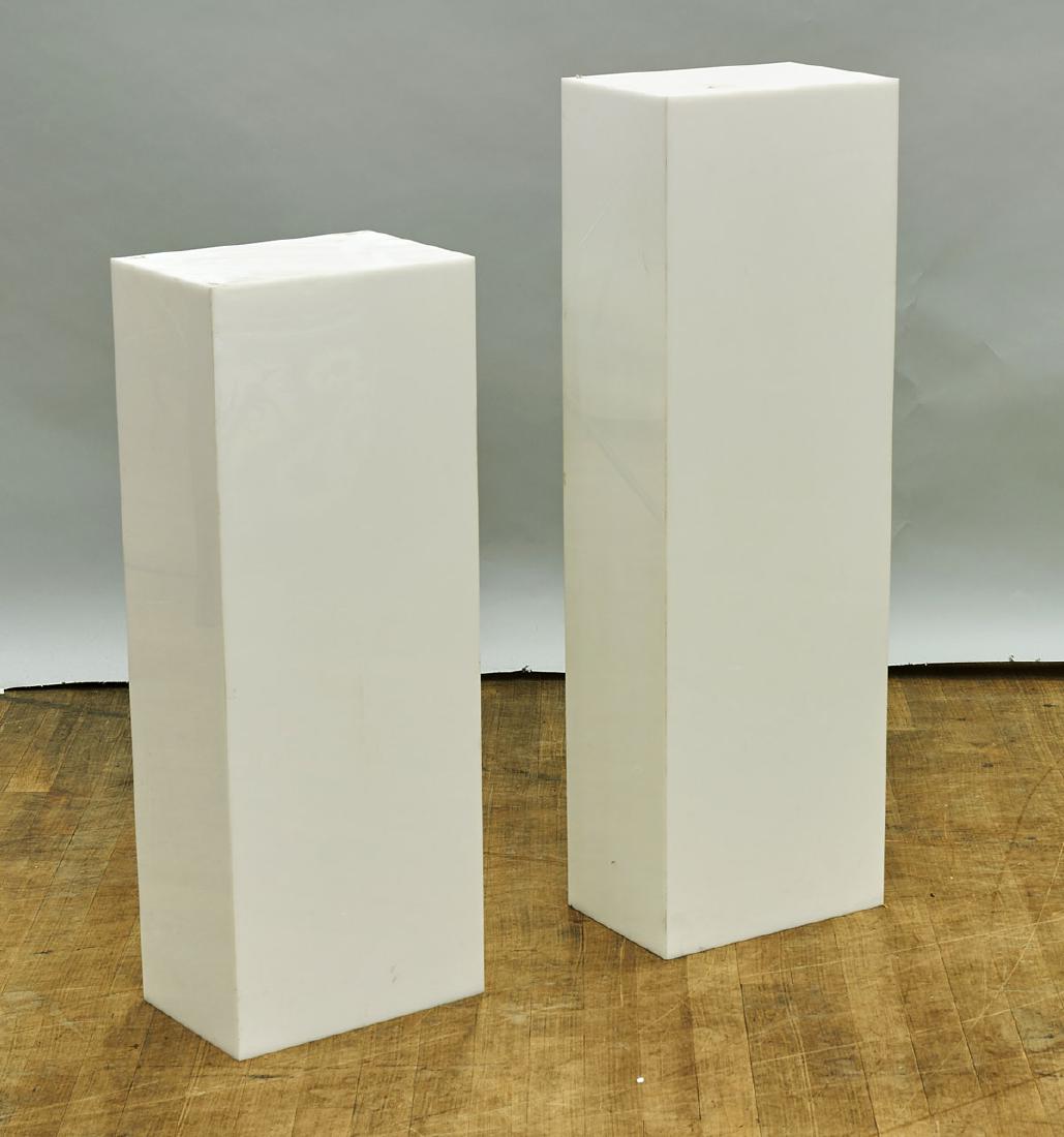 Two White Lucite Display Pedestals (1 of 1)