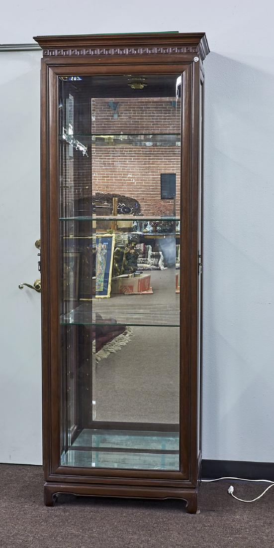 Chinese Carved Wood & Glass Display Case (1 of 1)