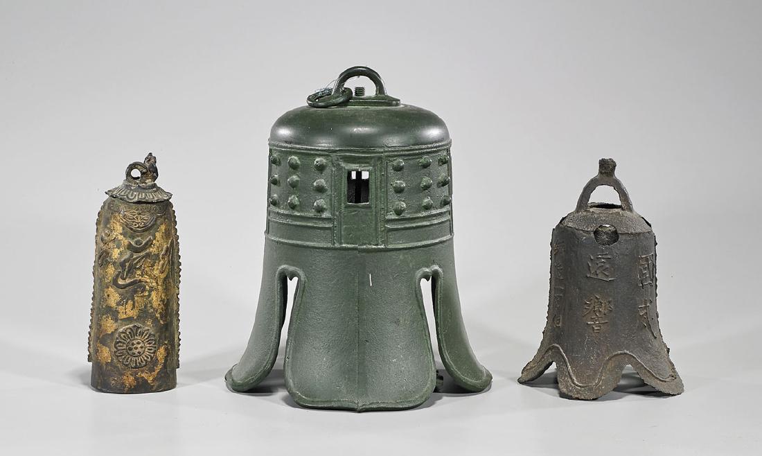 Group of Three Japanese Bronze Bells (1 of 1)