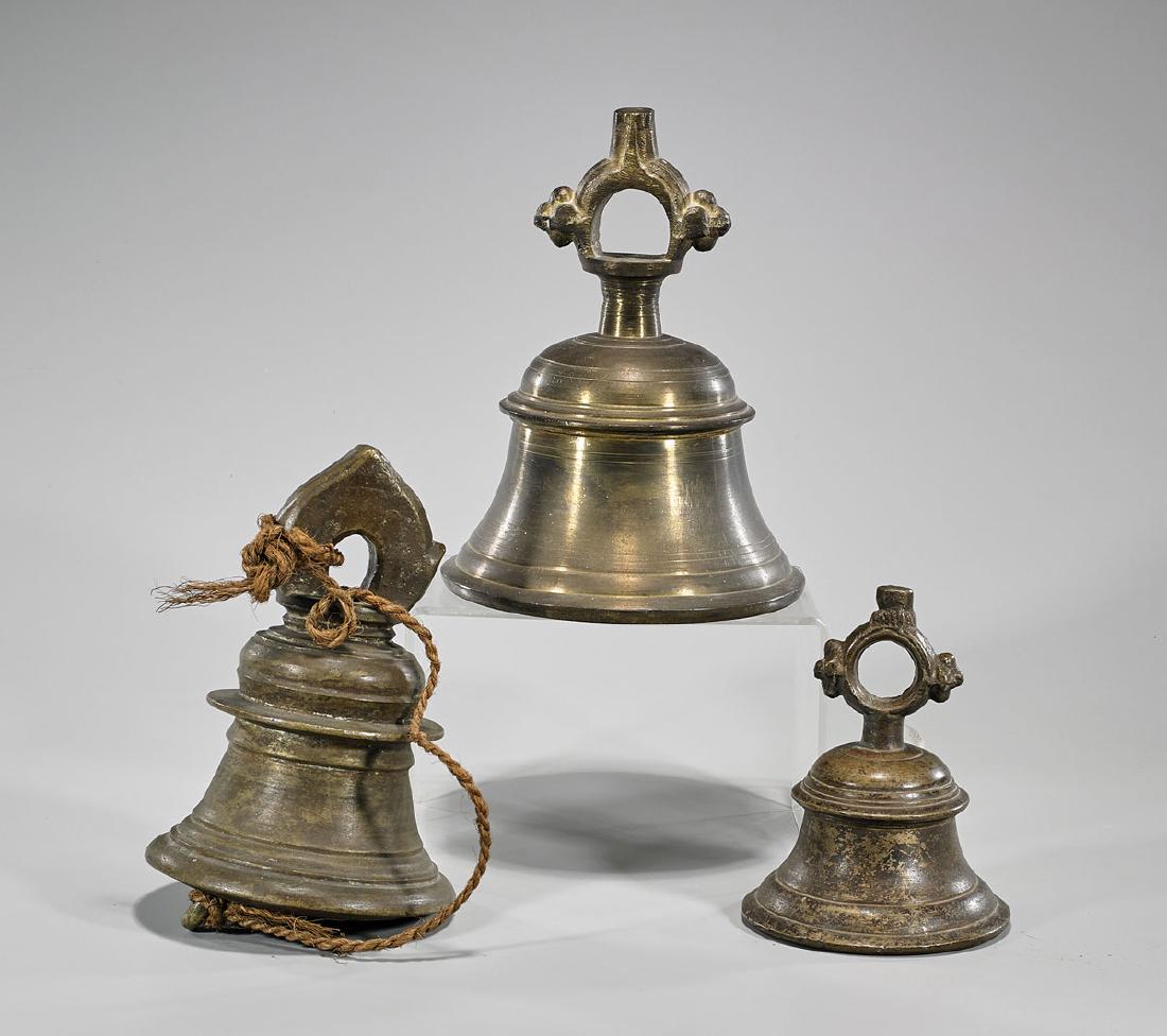 Group of Three Southeast Asian Metalwork Bells (1 of 1)