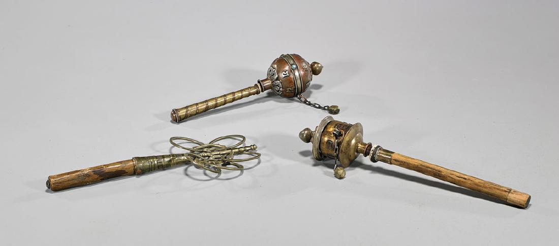 Group of Three Metalwork & Wood Bells (1 of 1)