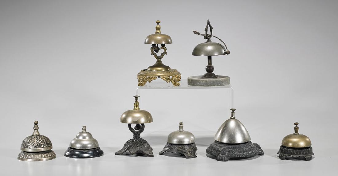 Group of Eight Metalwork Desk Bells (1 of 1)