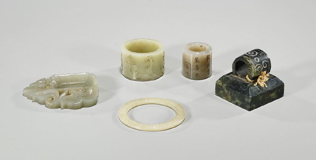 Five Chinese Jade Or Hardstone Carvings (1 of 2)