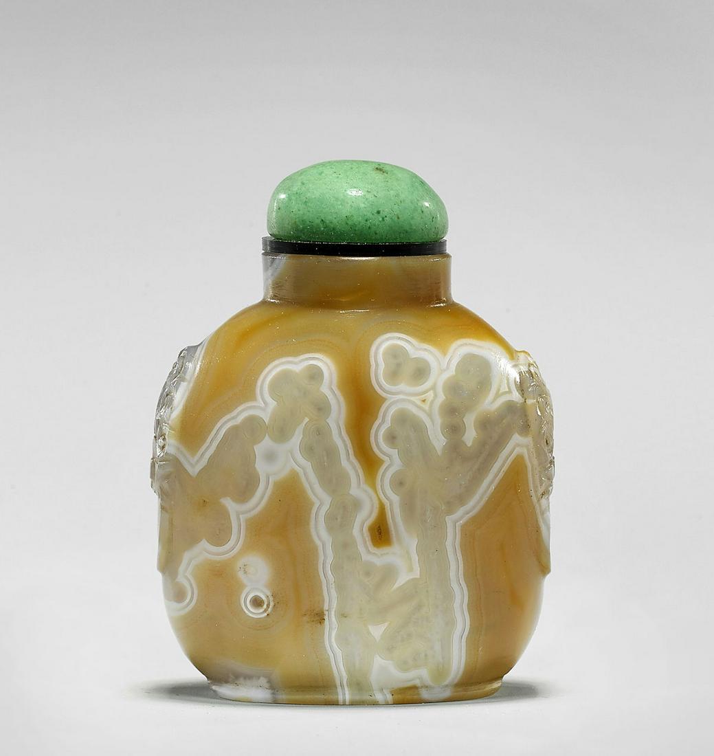 ANTIQUE ORBICULAR AGATE SNUFF BOTTLE (1 of 4)