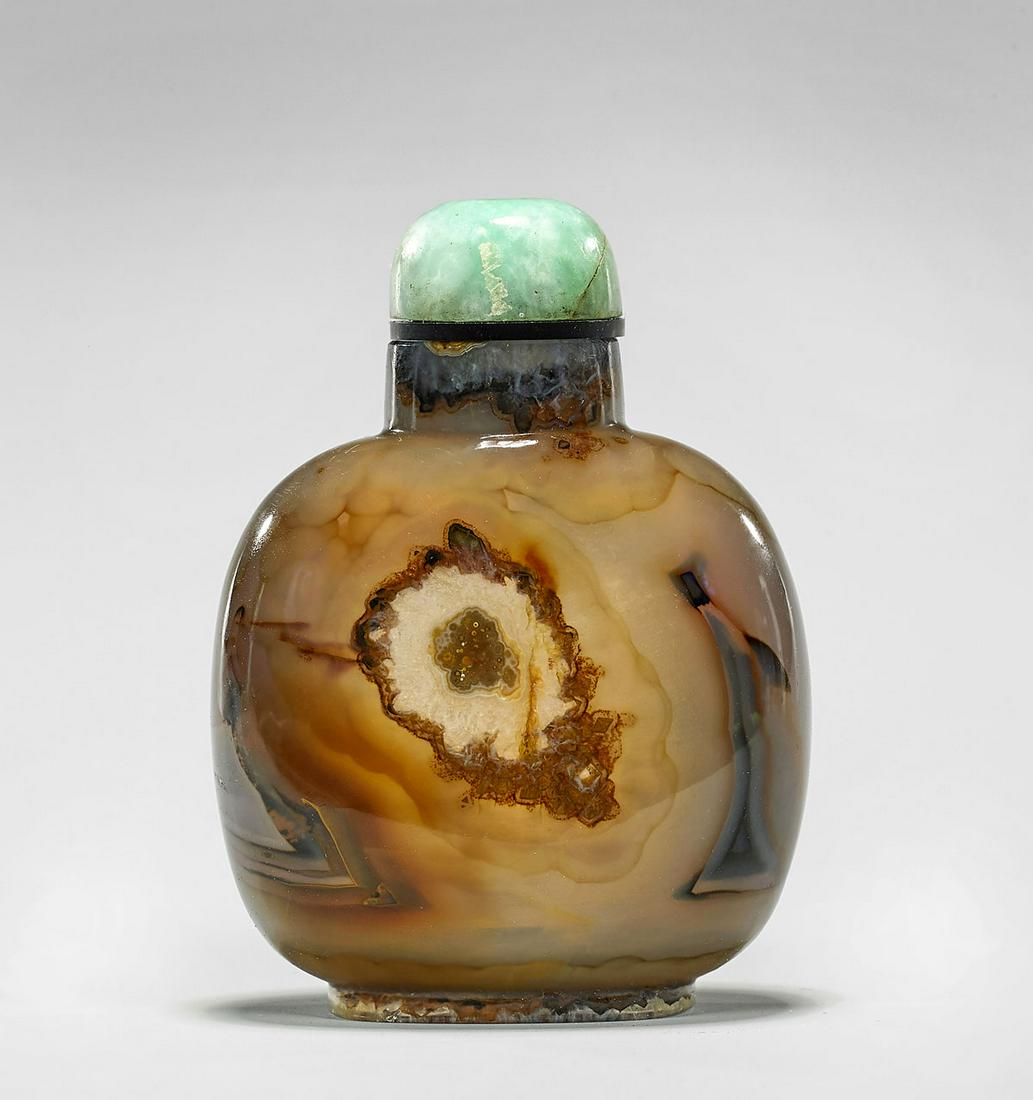 FINE ANTIQUE BANDED AGATE SNUFF BOTTLE (1 of 3)