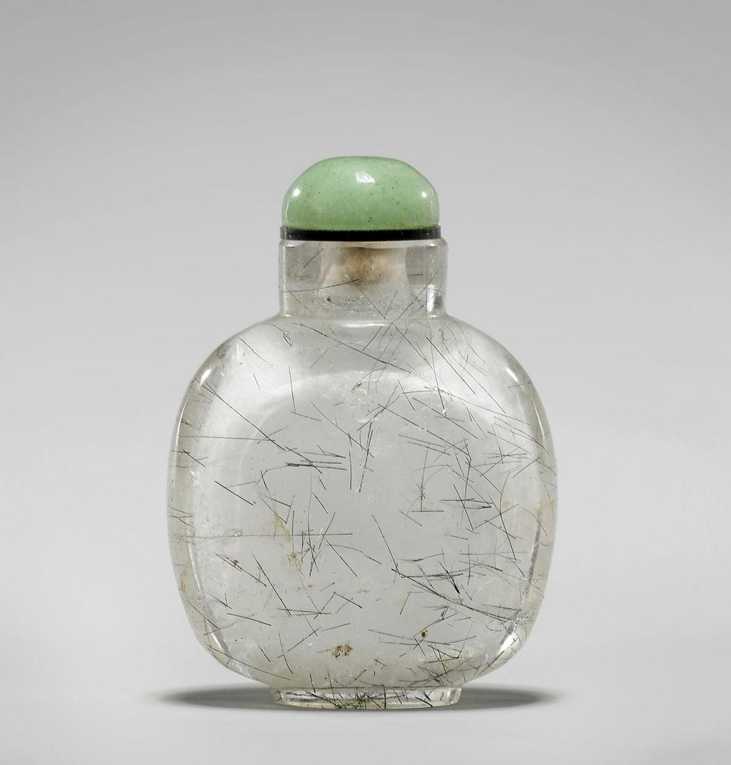 ANTIQUE RUTILATED QUARTZ SNUFF BOTTLE (1 of 3)