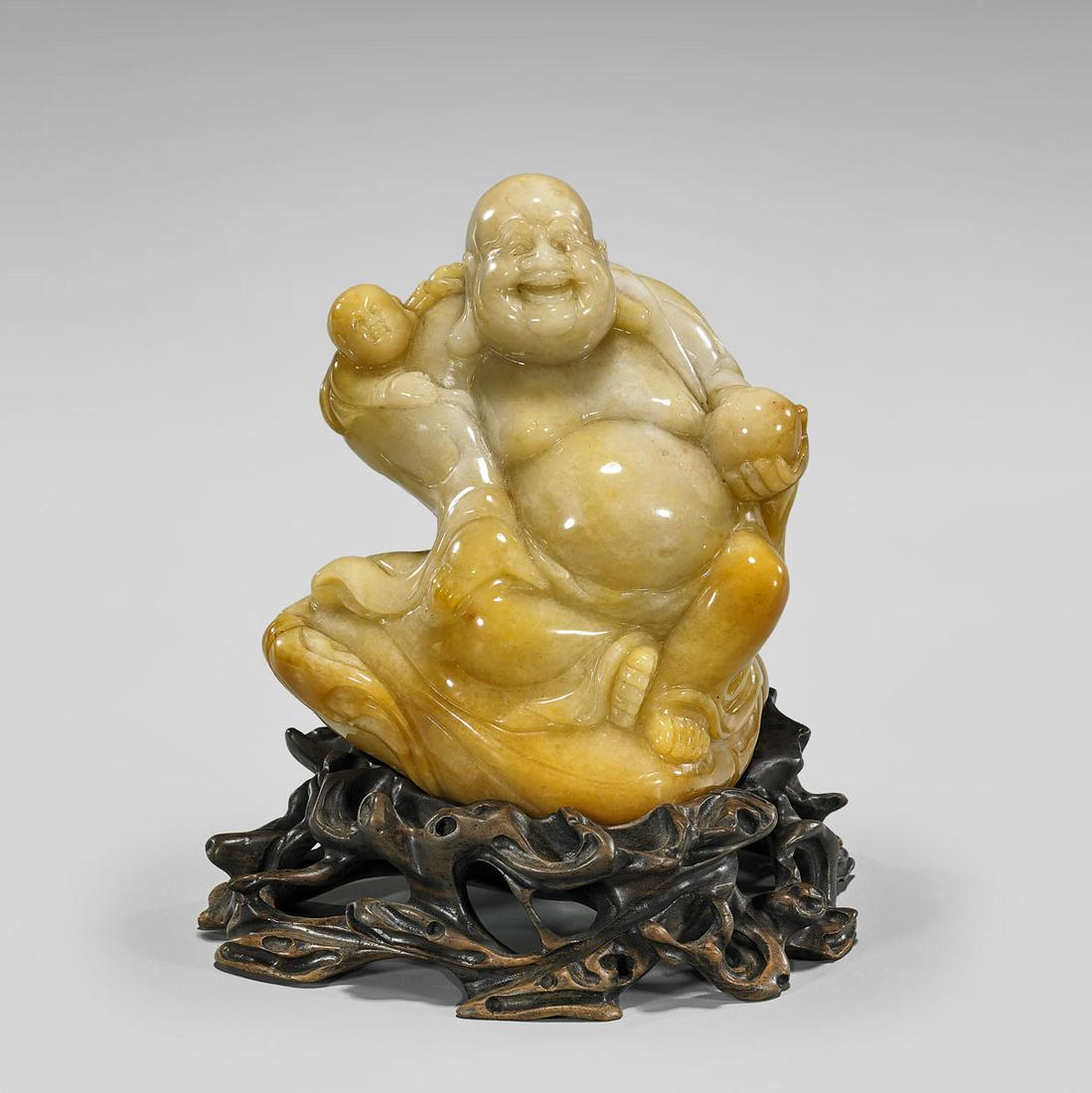 CARVED JADEITE FIGURE OF BUDAI (1 of 2)