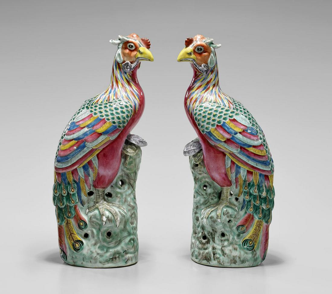 PAIR 19TH CENTURY PORCELAIN PHOENIXES (1 of 5)