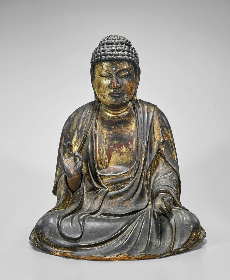 JAPANESE GILT LACQUERED AMIDA BUDDHA (1 of 3)