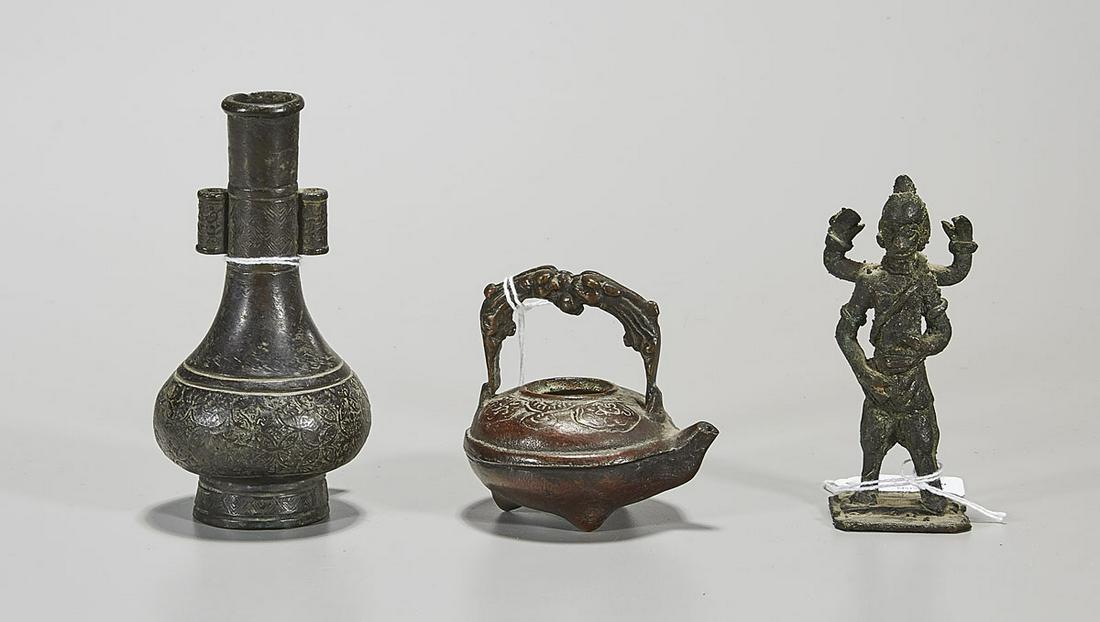 Three Antique Chinese & Indian Bronzes (1 of 3)