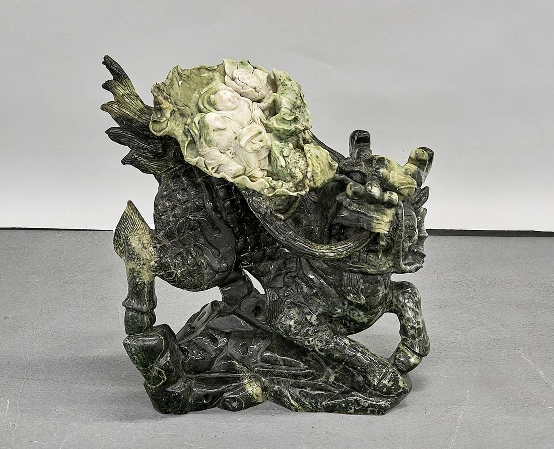 Large Chinese Carved 'Honan Jade' Group (1 of 1)