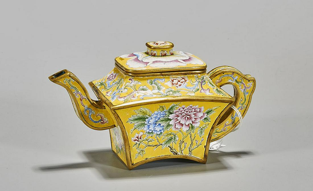 Chinese Enamel-on-Copper Teapot (1 of 3)