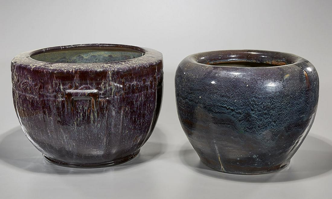 Two Massive Japanese Glazed Jardinieres (1 of 4)