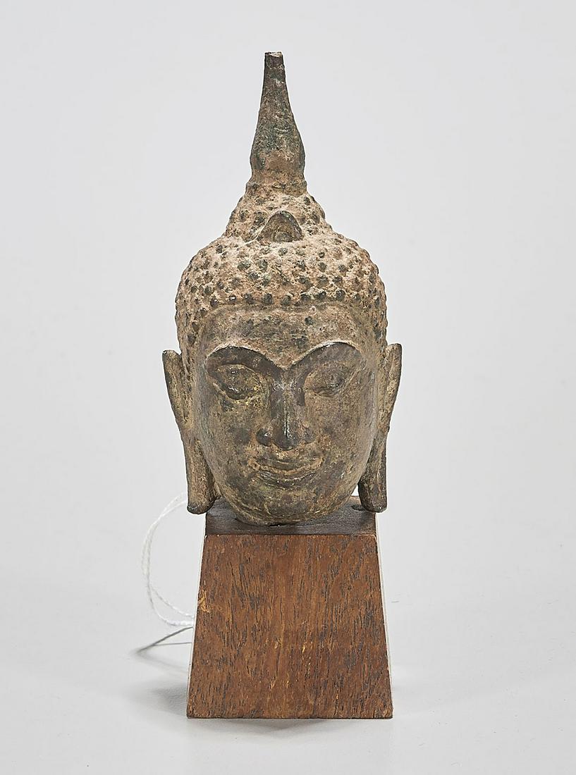 Antique Southeast Asian Bronze Head (1 of 4)