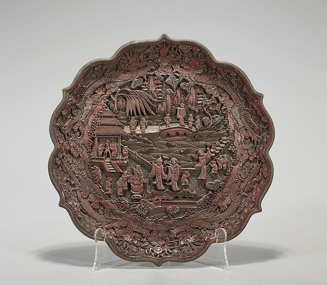 Chinese Red Lacquer Dish (1 of 3)