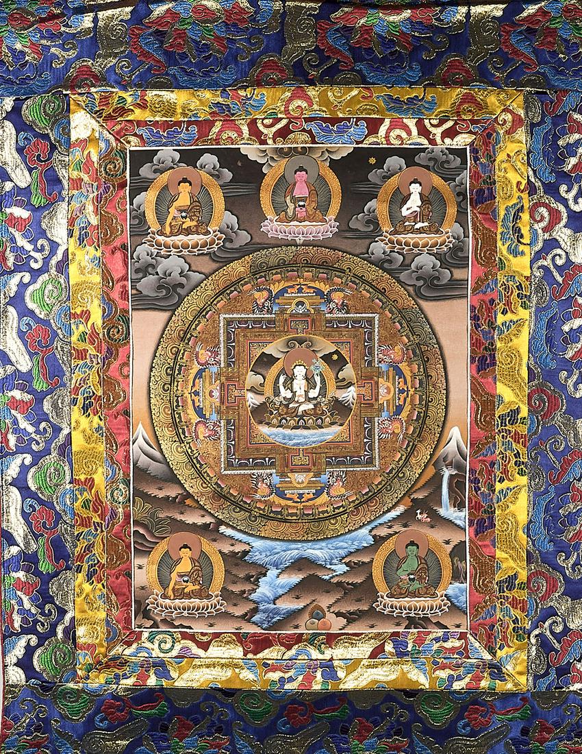 Tibeto-Chinese Painted Thangka (1 of 1)