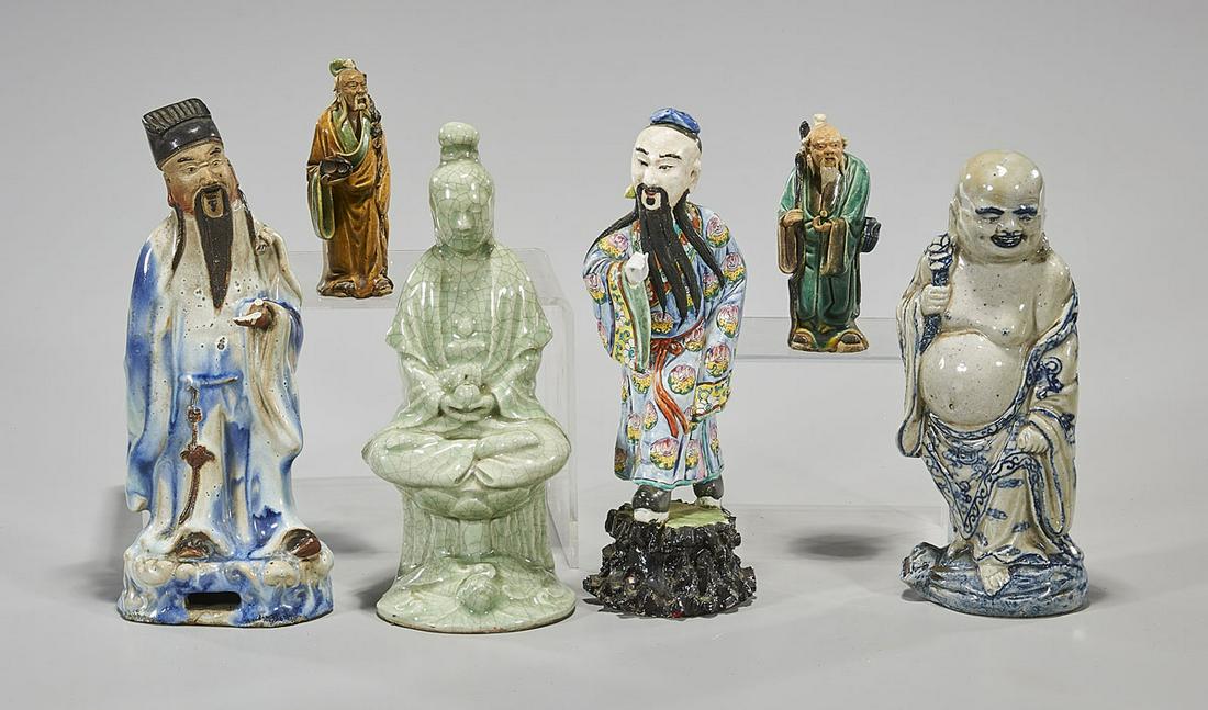 Group of Six Chinese Ceramic Figures (1 of 3)