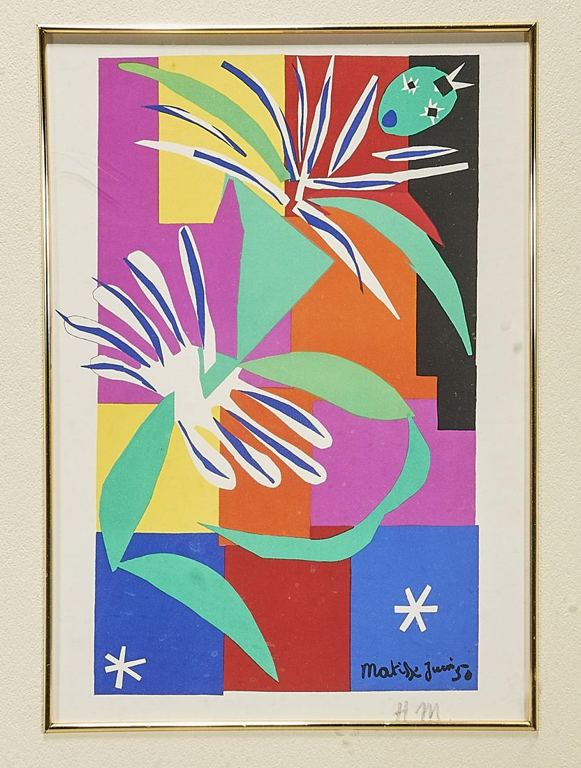 Three Works After Henri Matisse & Andre Derain: Three artworks: two lithographs after Henri Matisse (French, 1869-1954), one from Dessins: Themes et Variations, signed in plate, the other titled Danseuse Creole, initialed spuriously; togeth