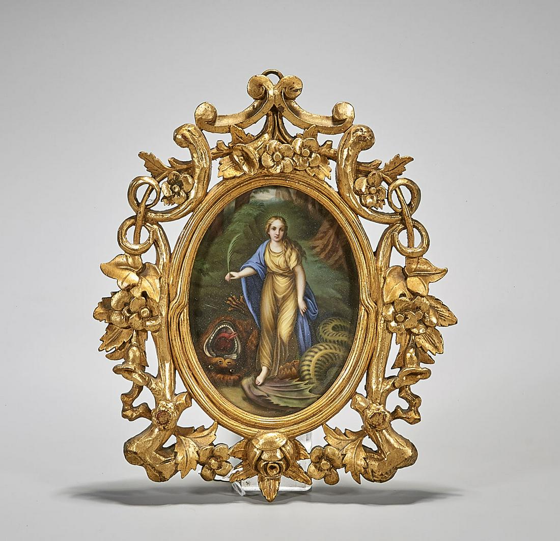 Continental Painted Porcelain Plaque (1 of 2)