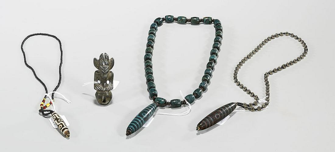 Group of Dzi-Type Beads & Neolithic-Style Figural (1 of 5)