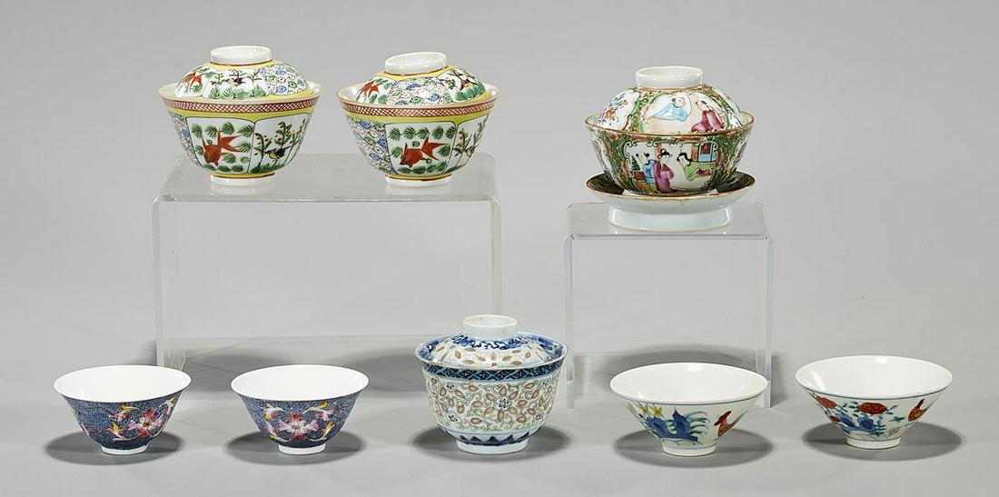 Group of Chinese Enameled Porcelain Cups (1 of 2)