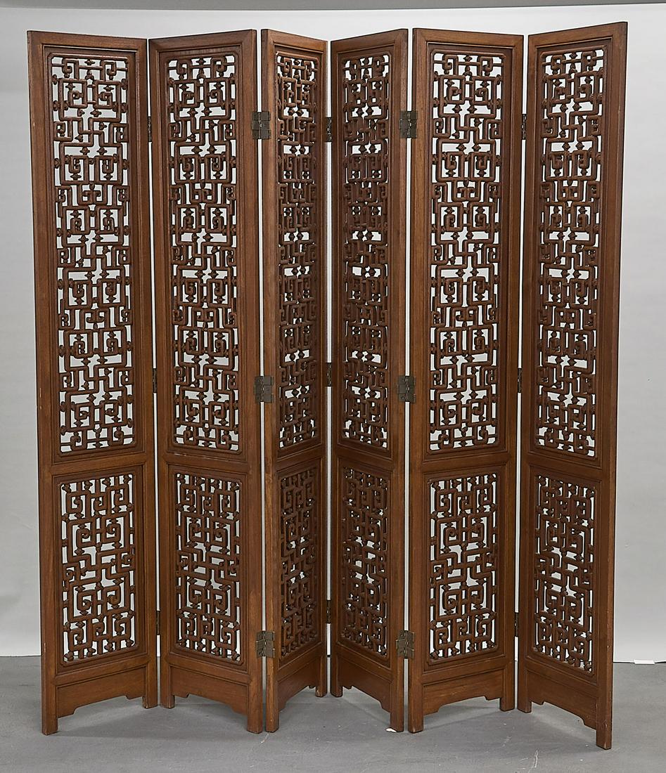 Tall Chinese Openwork Carved Six-Panel Screen (1 of 2)
