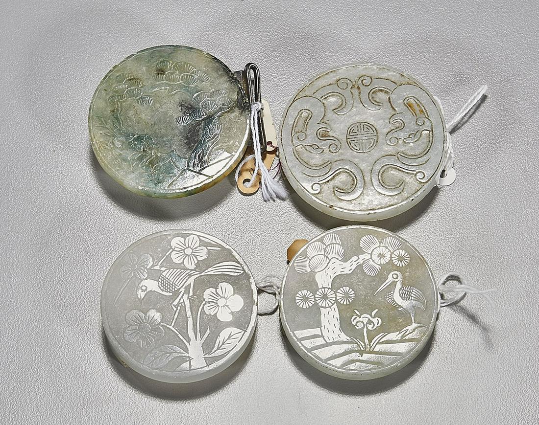 Four Antique Chinese Jadeite Buckles (1 of 2)
