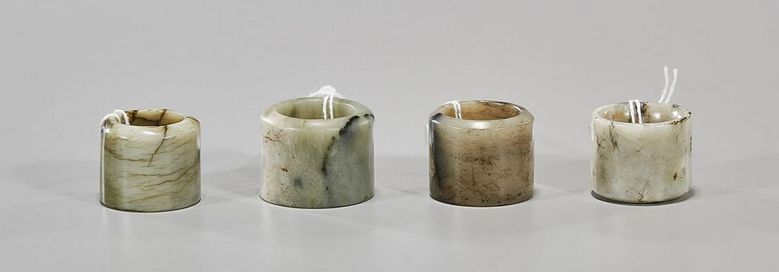 Four Antique Chinese Jade Archer's Rings (1 of 2)