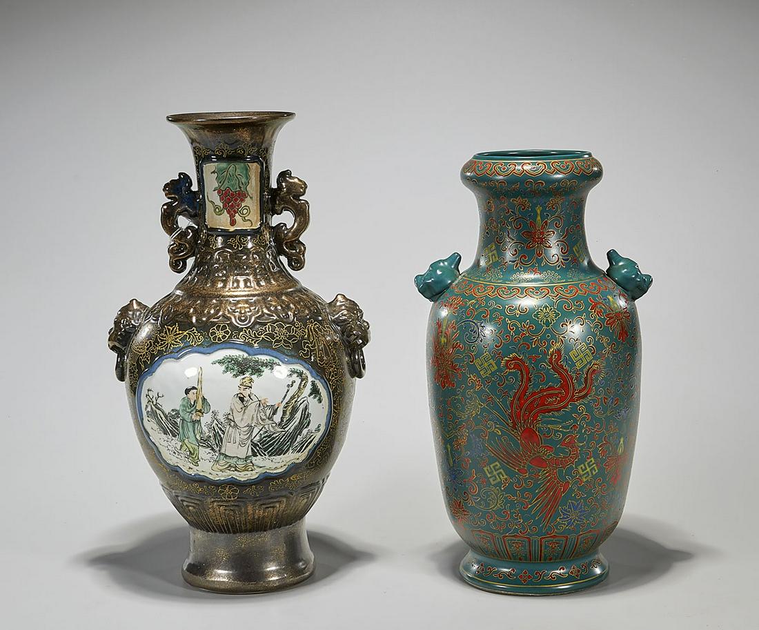 Two Chinese Enameled Porcelain Vases (1 of 3)