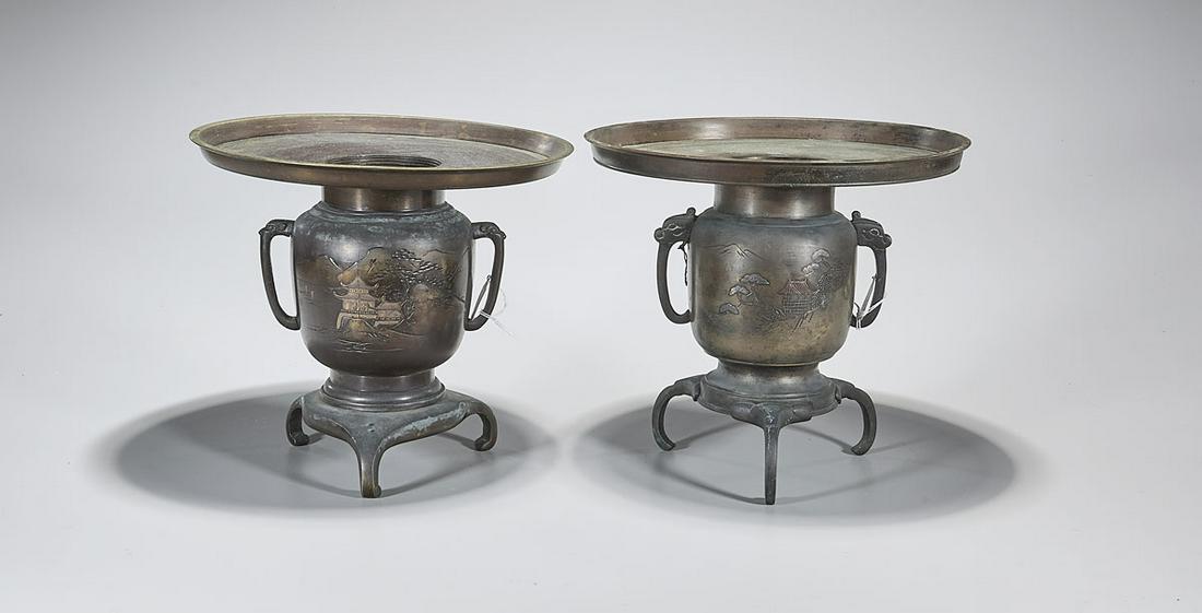 Two Antique Japanese Bronze Vases (1 of 4)
