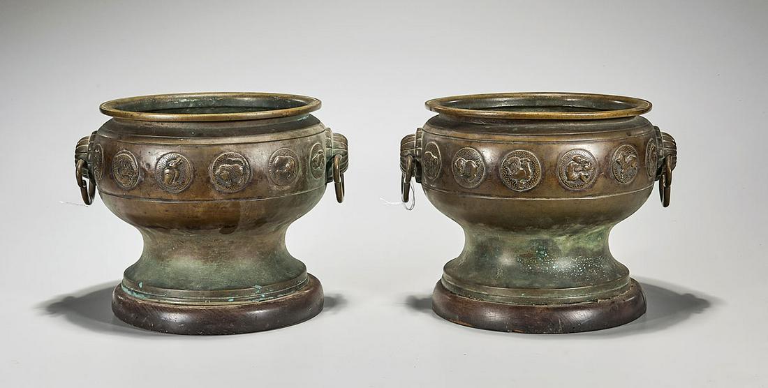 Pair Japanese Bronze Vessels (1 of 3)