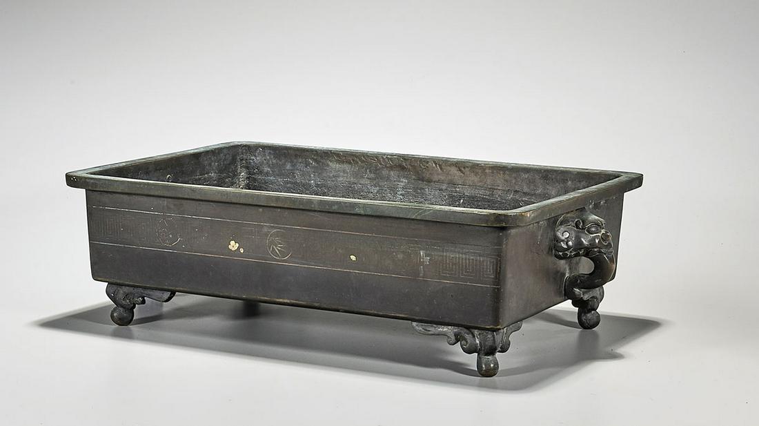 Japanese Inlaid Bronze Basin (1 of 4)