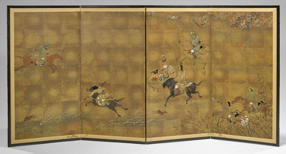 18th Century Japanese Painted Screen (1 of 2)