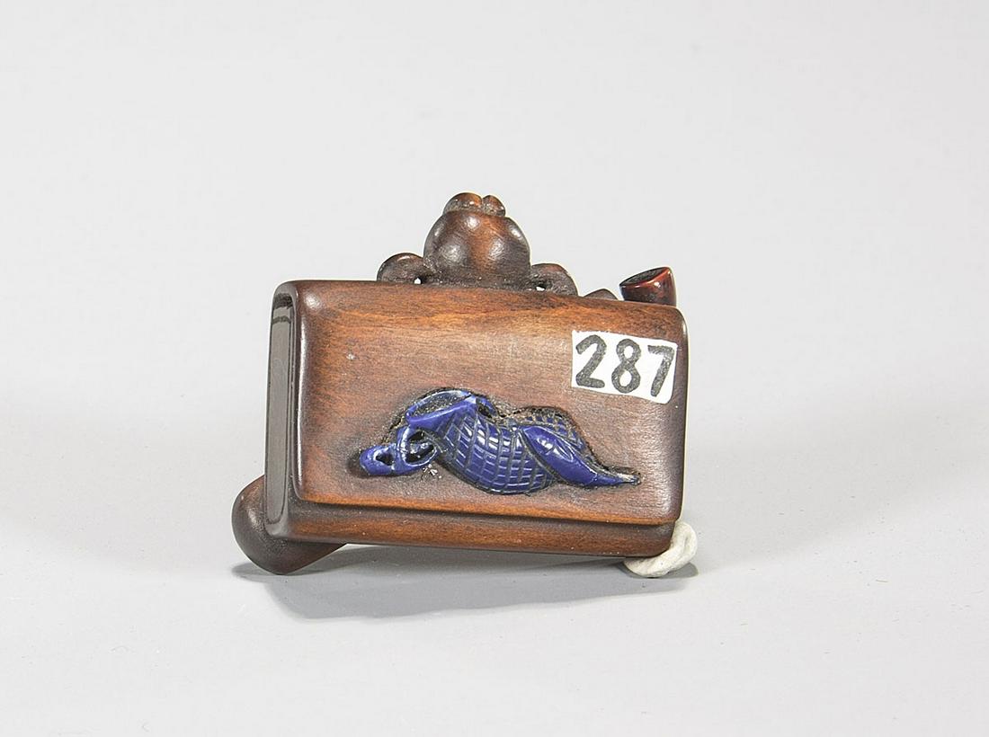 Fine Inlaid Wood Netsuke by Kazuo Mizutani (1 of 3)