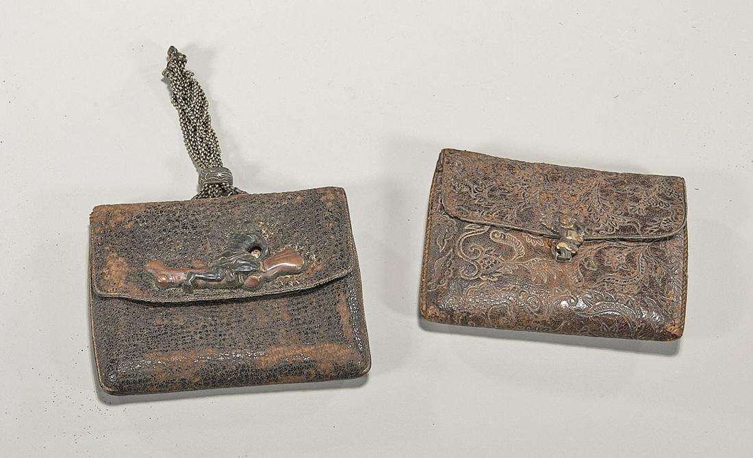 Two Antique Japanese Tabako-Ire With Mixed Metal (1 of 2)