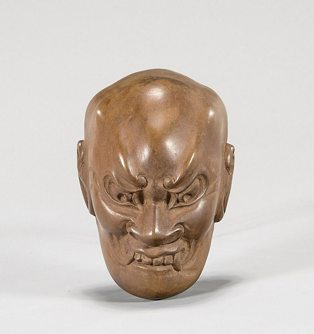 Large Old Wood Mask Netsuke (1 of 2)