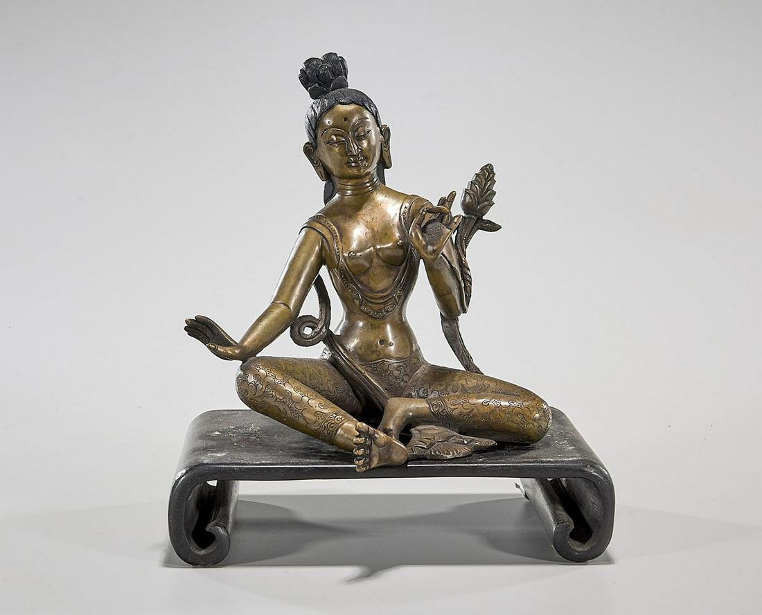 Tibeto-Chinese Bronze Seated Figure (1 of 4)