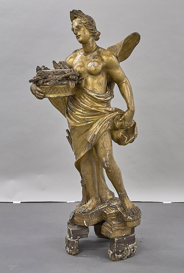 Large 19th Century Gilt Wood Classical-Style Figure (1 of 3)