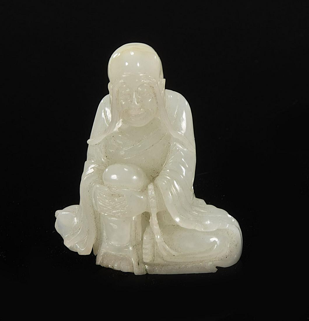 18th Century Fine Antique Chinese Jade Lohan (1 of 2)