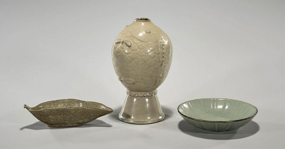 Group of Three Chinese Crackle Glaze Ceramics (1 of 3)